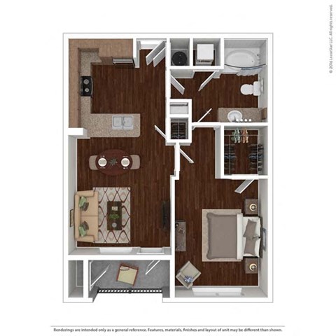1 bed 1 bath floor plan at Auxo at Memorial, Houston, 77024